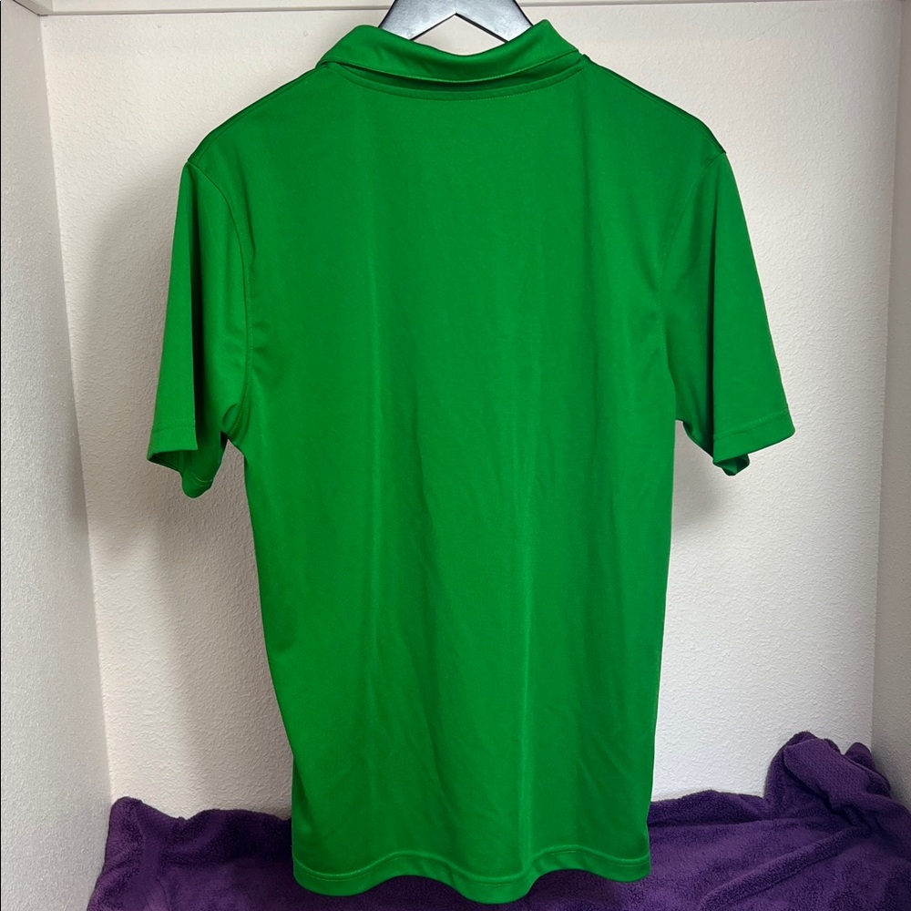 U Of O Fanatics Polo, Green & Gray, Polyester, Mens Short Sleeve Size Medium - Picture 5 of 6